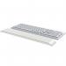 The photo shows a sleek and modern wrist rest from ACCO Brands, specifically the Leitz Adjustable Keyboard Wrist Rest. Its light grey color adds a touch of sophistication, while the long foam cushioned design provides comfortable support for both left and right handed users. This wrist rest is part of the Ergo Cosy Range, making it a practical and stylish addition to any desktop setup.