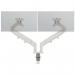 This photograph features the ACCO Brands Monitor Arms Leitz Ergo Space Saving Dual Monitor Arm. The sleek, modern design allows for dual monitors to be mounted side by side, saving valuable desk space. The arms are adjustable for ultimate ergonomic comfort.