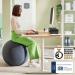 Leitz Ergo Active Sitting Ball, Ergonomically Designed Desk Chair Alternative, 55cm Dia, Inc. Fabric Cover, Hand Pump & 2 Plugs, Velvet Grey, 65410089 65410089