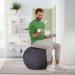 Leitz Ergo Active Sitting Ball, Ergonomically Designed Desk Chair Alternative, 55cm Dia, Inc. Fabric Cover, Hand Pump & 2 Plugs, Velvet Grey, 65410089 65410089