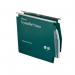 Rexel 275 Lateral Hanging Files with Tabs and Inserts, 15mm V-base, Polypropylene, Green, Crystalfile Extra, Pack of 25 70637