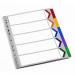 Rexel Mylar A4+ Dividers Extra Wide 5 Part WhiteMulticolour - Outer carton of 10 75687