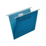 Rexel A4 Suspension Files with Tabs and Inserts for Filing Cabinets, 15mm V base, 100% Recycled Manilla, Blue, Crystalfile Classic, Pack of 50 78160