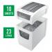 Leitz IQ Slim Home Office P4 Cross Cut Paper Shredder, £15 Cashback, Shreds 10 sheets, 23L bin, under desk 80011000