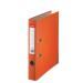 In the photo, there are 25 bright orange A4 plastic lever arch files neatly stacked together in an outer carton. Each file has a sleek and sturdy lever arch spine, with the brand name Esselte Essentials printed on it. These files are designed by ACCO Brands and have a width of 50mm, making them perfect for organizing and storing multiple documents. The vibrant orange color adds a pop of color to any office or home workspace.