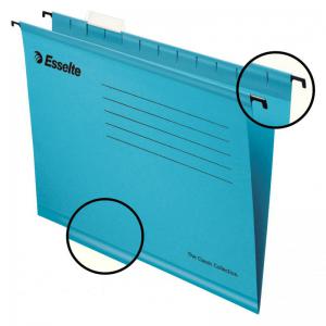 Esselte Classic Reinforced Suspension File Foolscap - Blue Pack of 25