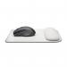 The photo depicts an ergonomic mousepad by ACCO Brands, specifically designed for comfort and support. Made with a grey material, the mousepad features a built-in wrist rest to promote proper wrist alignment while using a computer mouse. The surface is textured and slightly cushioned, providing a comfortable and smooth experience for the users wrist. Overall, the mousepad has a sleek and modern look, making it a practical and stylish addition to any workspace.