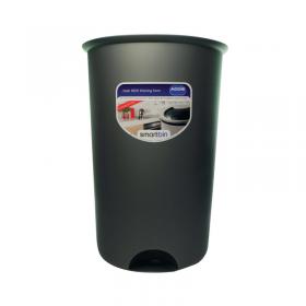 Addis Smart Round Bin Base 50 Litre Metallic Grey 503579 AG11370