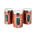 Addis Copper Finish Canisters 155 x 343 x 185mm (Pack of 3) 515717 AG15190