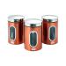 Addis Copper Finish Canisters 155 x 343 x 185mm (Pack of 3) 515717