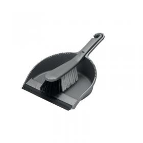 Addis Dustpan and Soft Brush Set Metallic (Serrated edge to clean brush bristles) 510390 AG51039