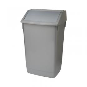 Addis Fliptop Bin 60 Litre Metallic Grey (Heavy duty commerical quality) AG813418 AG813418