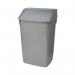 The photograph shows a metallic grey Addis Swing Bins and Fliptop Bin, with a capacity of 60 litres. It appears heavy duty and of commercial quality, perfect for any professional or industrial setting.