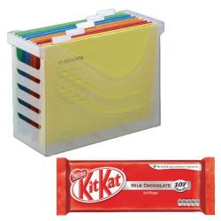 Cheap Stationery Supply of Atlanta Silky Touch Office Box with 5 Files White and FOC KitKats AL837006 Office Statationery