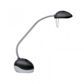 Alba Halox LED Desk Lamp 3/5.5W with UK Plug Black/Grey LEDX N UK ALB00687