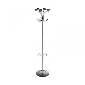 Alba Chromy Coat Stand 350x350x1790mm Chrome/Black PMCLASS ALB00715