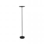 The photograph shows two Alba Slim LED floor lamps with round heads in black. The lamps emit 3000 lumens and have a wattage of 30. They are floor standing and are designed to provide bright and modern lighting in any room.
