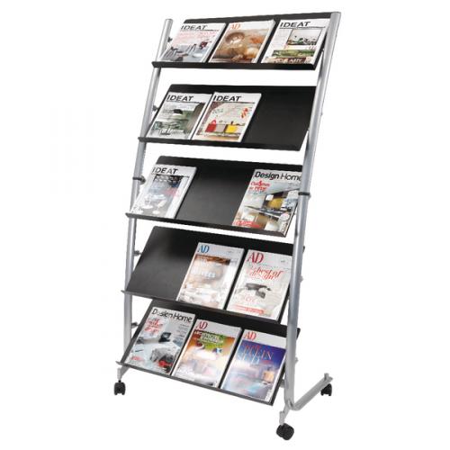 A4 BROCHURE LITERATURE DISPLAY STAND MAGAZINE RACK Trolley/FOLDING FOR RECEPTION 