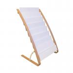 Alba Literature Floor Display 8x2 Compartments A4 Natural Wood Frame White Compartments DDEXPO8W BC ALB01695