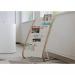 Alba Literature Floor Display 8x2 Compartments A4 Natural Wood Frame White Compartments DDEXPO8W BC ALB01695