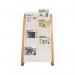 Alba Literature Floor Display 8x2 Compartments A4 Natural Wood Frame White Compartments DDEXPO8W BC ALB01695