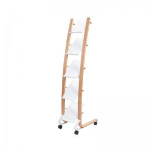 Alba Mobile Narrow Literature Display 5 Compartments A4 Natural Frame