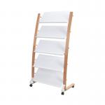 Alba Mobile Wide Literature Display 5x3 Compartments A4 Natural Frame White Compartments DD5GMW BC ALB01783