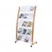 Alba Mobile Wide Literature Display 5x3 Compartments A4 Natural Frame White Compartments DD5GMW BC ALB01783