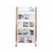 Alba Mobile Wide Literature Display 5x3 Compartments A4 Natural Frame White Compartments DD5GMW BC ALB01783