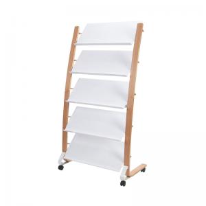 Alba Mobile Wide Literature Display 5x3 Compartments A4 Natural Frame