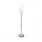 Alba Festival High Capacity Coat Stand with Umbrella Holder 350x350x1870mm SilverWhite PMFESTY2BC ALB14293