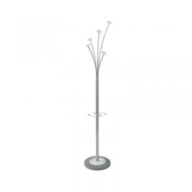 Alba Festival High Capacity Coat Stand with Umbrella Holder 350x350x1870mm SilverWhite PMFESTY2BC ALB14293