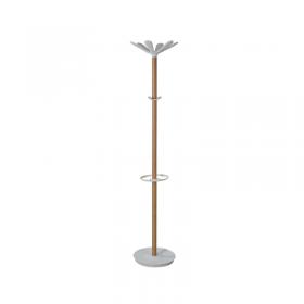 Alba Coat Stand 350x350x1750mm Beech/White ALB90566 ALB90566