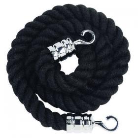 Rope 25x1500mm Black With Chrome Clips CBROPEBLACK AN71022