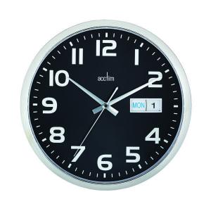 Acctim Supervisor Wall Clock 320mm Chromeblack 21023 Ang21023