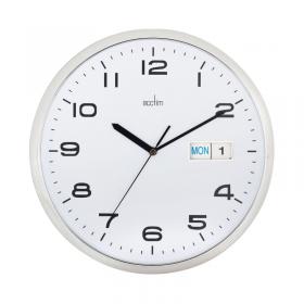 Acctim Supervisor Wall Clock 320mm ChromeWhite 21027 ANG21027