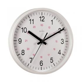 Acctim Metro 24 Hour Plastic Wall Clock 355mm White 21202 ANG21202