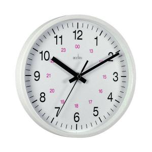 Acctim Metro 24 Hour Plastic Wall Clock 355mm White 21202 Ang21202