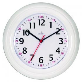 Acctim Wexham 24 Hour Plastic Wall Clock White 21862 ANG21862
