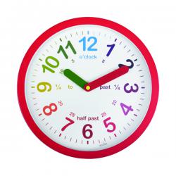 Cheap Stationery Supply of Acctim Lulu Time Teaching Wall Clock 260mm Red 21884 ANG21884 Office Statationery