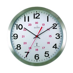 Acctim Century 24 Hour Radio Controlled Clock Aluminium 74457 Ang74457