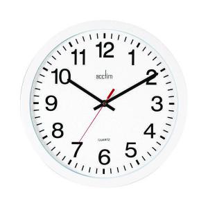 Acctim Controller Silent Sweep Wall Clock 368mm White 93704 Ang93704