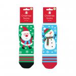 Xmas Socks 2 Designs One Size Pk12