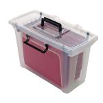 Strata Smart File Box With 5 Files Clear HW697 AQ04583