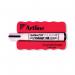 Artline Grooved Magentic Eraser Red with Artline Eco-Green Whiteboard Marker Black (Pack of 6) ERT-M AR00346