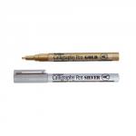 Artline Gold/Silver Calligraphy Marker Pens Pack of 6 EK-993-W6