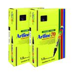 Artline 70 Bullet Tip Permanent Marker Black (Pack of 12) A701 Buy one get one free AR810507