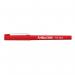 This photo shows a pack of 12 Artline Fineliners in the color red. The pens have a slim design with fine tips, perfect for precise writing and drawing. The pens are neatly organized in a packaging that prominently displays the brands name and logo.