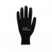 Arco Essentials Black PU-Coated Nylon Work Gloves Pairs 8 (Pack of 12) ARC03381