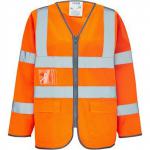 Arco Ultra Orange Long-Sleeve Zip-Up Hi-Vis Vest M ARC08912